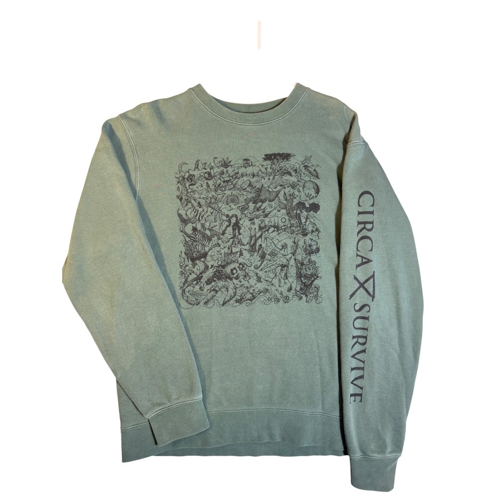 Circa Survive Esao Andrews Blue Sky Noise Graphic Crewneck Sweatshirt Size M